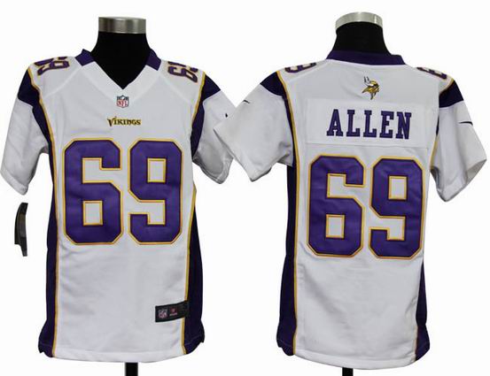 Youth Nike NFL Minnesota Vikings 69 Allen white stitched jersey