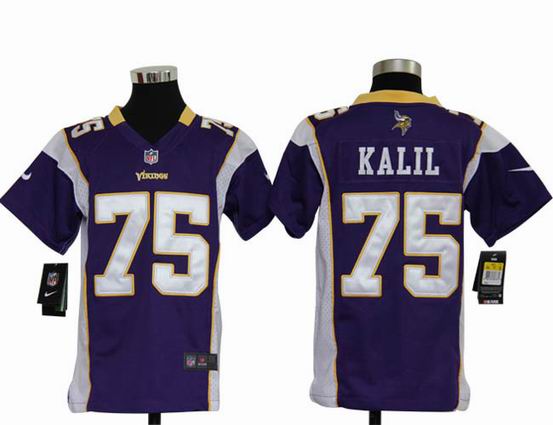 Youth Nike NFL Minnesota Vikings 75 Kalil purple stitched jersey