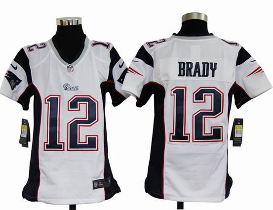 Youth Nike NFL New England Patriots 12 Brady white stitched jersey