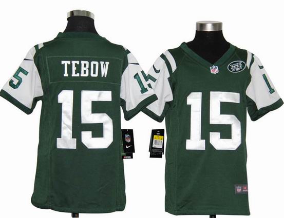 Youth Nike NFL New York Jets 15 Tebow green stitched jersey