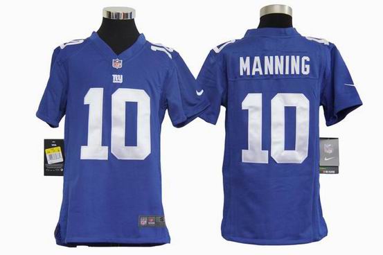 Youth Nike NFL New york Giants 10 Manning blue stitched jersey