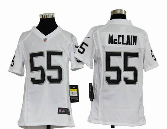 Youth Nike NFL Oakland Raiders 55 McClain white stitched jersey