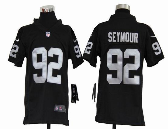 Youth Nike NFL Oakland Raiders 92 Seymour black stitched jersey