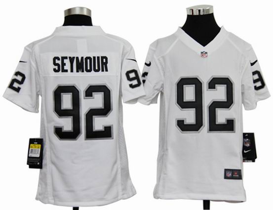 Youth Nike NFL Oakland Raiders 92 Seymour white stitched jersey