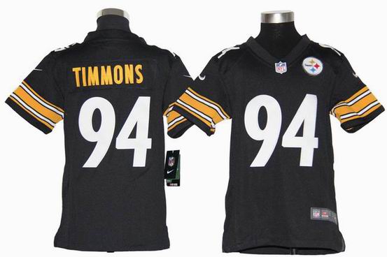 Youth Nike NFL Pittsburgh Steelers 94 Timmons black stitched jersey