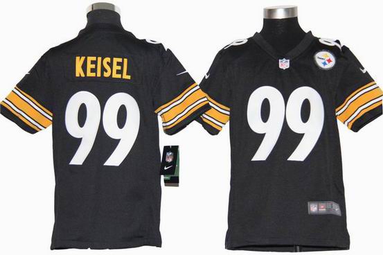 Youth Nike NFL Pittsburgh Steelers 99 Keisel black stitched jersey