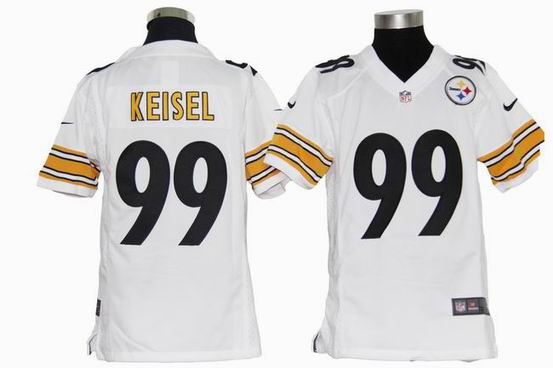 Youth Nike NFL Pittsburgh Steelers 99 Keisel white stitched jersey