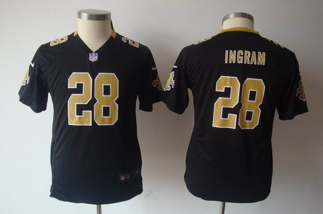 Youth Nike NFL Saints 28 Ingram black Game Jersey