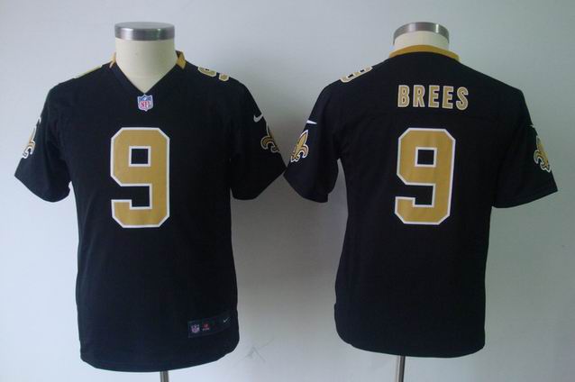 Youth Nike NFL Saints 9 Brees black Game Jersey