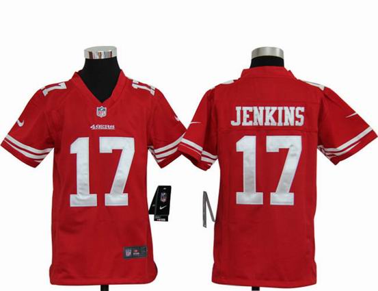 Youth Nike NFL San Francisco 49ers 17 Jenkins red stitched jersey