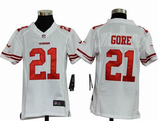Youth Nike NFL San Francisco 49ers 21 Gore white stitched jersey