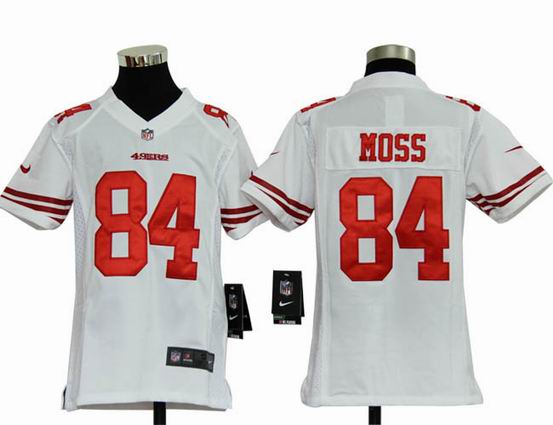 Youth Nike NFL San Francisco 49ers 84 Moss white stitched jersey