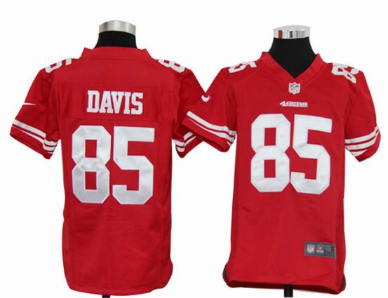 Youth Nike NFL San Francisco 49ers 85 Davis red stitched jersey