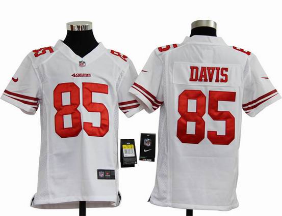 Youth Nike NFL San Francisco 49ers 85 Davis white stitched jersey