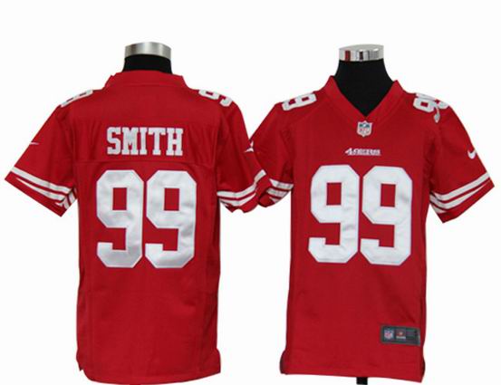 Youth Nike NFL San Francisco 49ers 99 Smith red stitched jersey