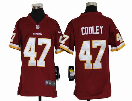 Youth Nike NFL Washington Redskins 47# Cooley red stitched jersey