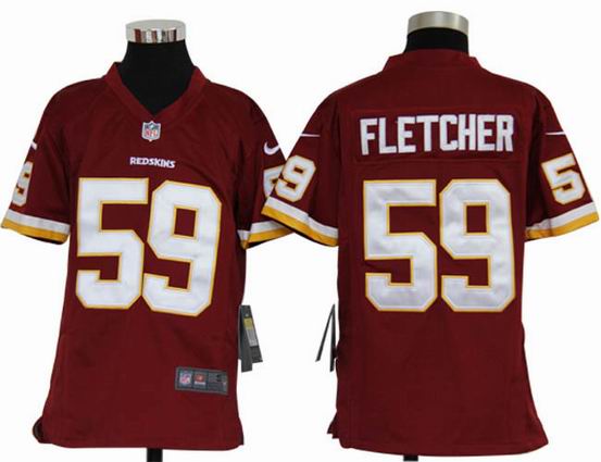 Youth Nike NFL Washington Redskins 59 Fletcher red stitched jersey