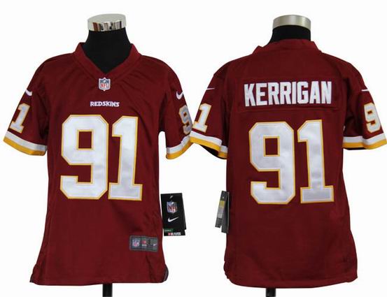 Youth Nike NFL Washington Redskins 91 Kerrigan red stitched jersey