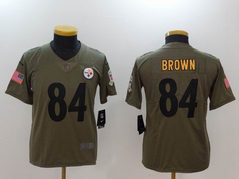 Youth Nike nfl Steelers #84 Brown Olive Salute To Service Limited Jersey