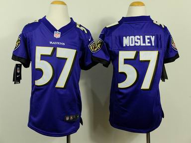 Youth Ravens 57 Mosley purple jersey