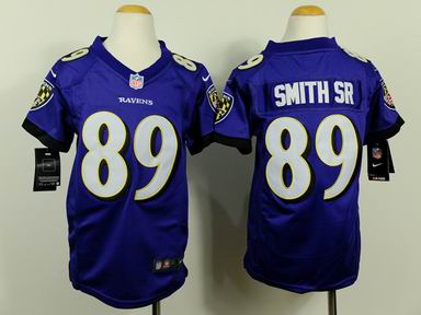 Youth Ravens 89 Smith Sr purple jersey