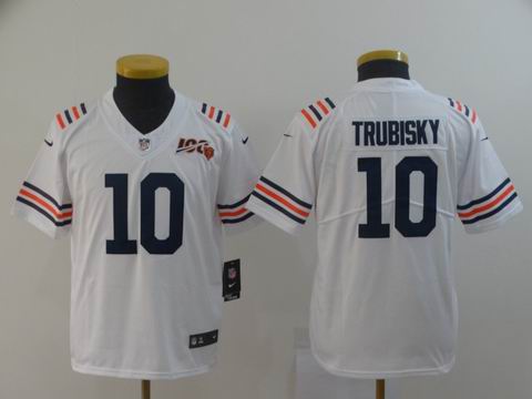 Youth nfl Bears #10 Trubisky White 100th Season rush II jersey