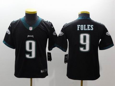 Youth nike nfl eagles #9 Foles black rush II limited jersey