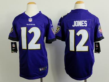 Youth nike nfl ravens 12 Jones purple jersey