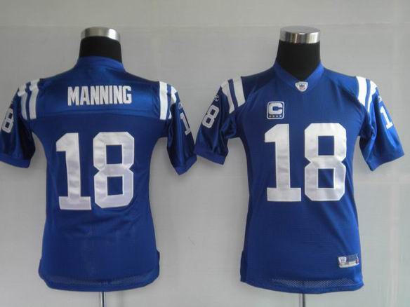 NFL Indianapolis Colts 18 Manning blue Youth Jersey
