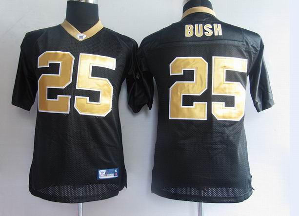 NFL New Orleans Saints 25 Bush black Youth Jersey