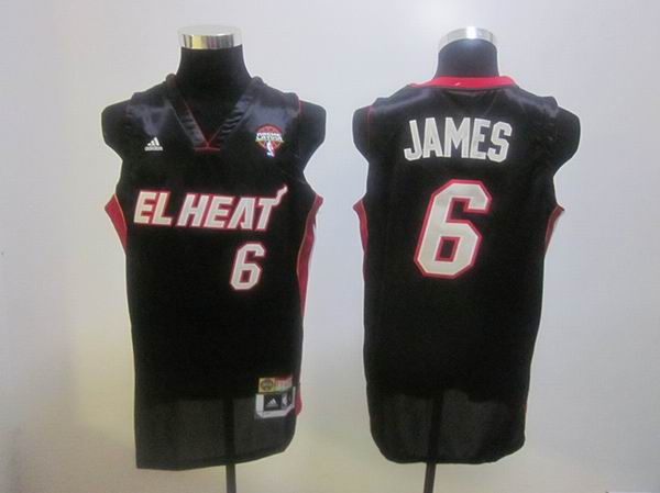 adidas MIami Heat #6 LeBron James Latin Nights black Revolution 30 Jersey