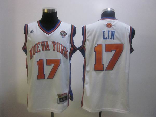 adidas New York Knicks #17 Jeremy Shu-How Lin Latin Nights white Revolution 30 Jersey