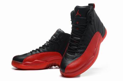 air jordan 12 retro shoes AAAAA perfect quality black red