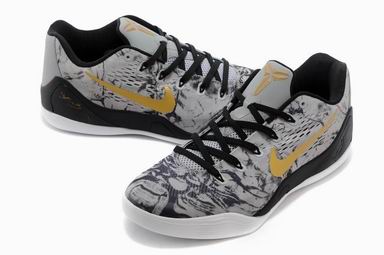 kobe 9 shoes grey black golden