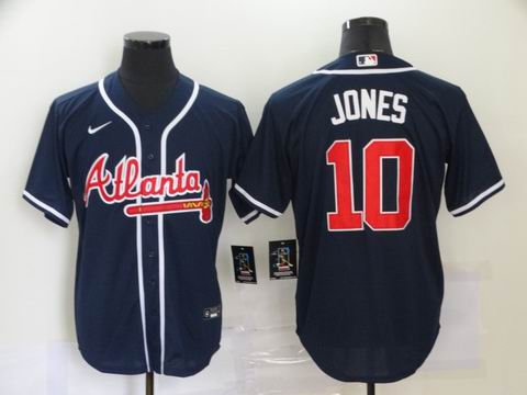 mlb Atlanta Braves #10 Chipper Jones navy blue jersey