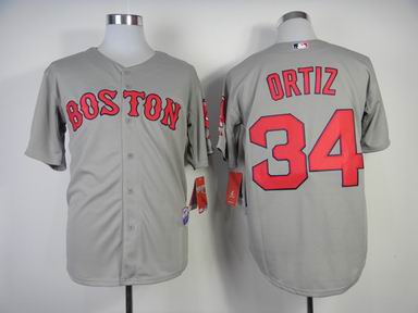 mlb Boston Red Sox #34 David Ortiz grey jersey