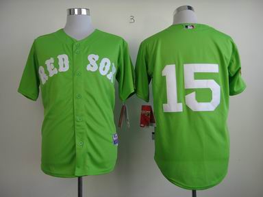 mlb Boston Red Sox 15 Green jersey