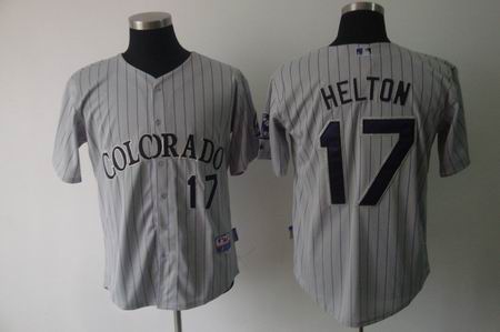 mlb Colorado Rockies #17 Helton grey[purple strip]cool base
