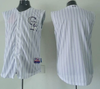 mlb Colorado Rockies Blank White[vest style]