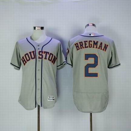mlb Houston Astros #2 Alex Bregman grey flexbase jersey