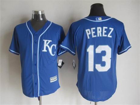 mlb Kansas City Royals #13 Perez blue jersey