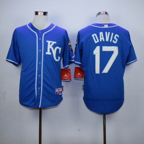 mlb Kansas City Royals #17 Davis blue jersey