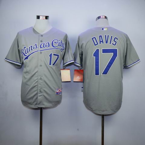 mlb Kansas City Royals #17 Davis grey jersey