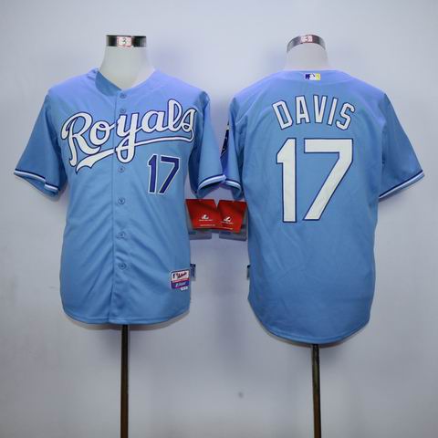 mlb Kansas City Royals #17 Davis light blue jersey