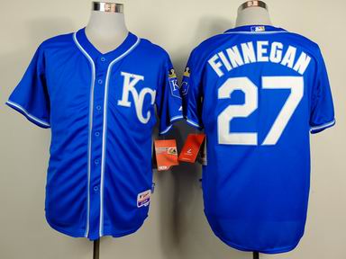 mlb Kansas City Royals #27 Finnegan blue jersey