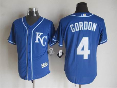 mlb Kansas City Royals #4 Gordon blue jersey