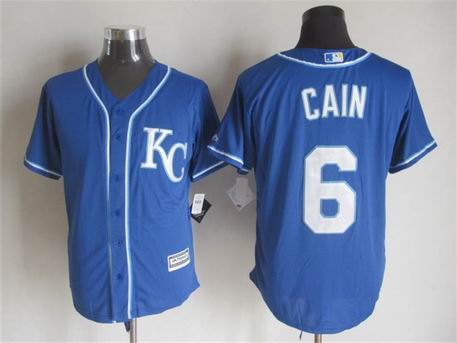 mlb Kansas City Royals #6 Cain blue jersey