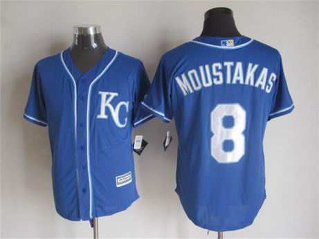 mlb Kansas City Royals #8 Moustakas blue jersey