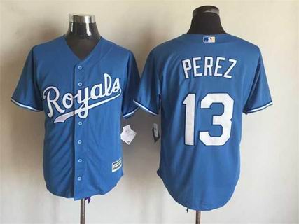 mlb Kansas City Royals 13 Perez blue jersey