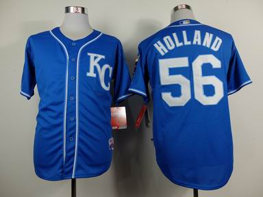 mlb Kansas City Royals 56 Holland blue jersey